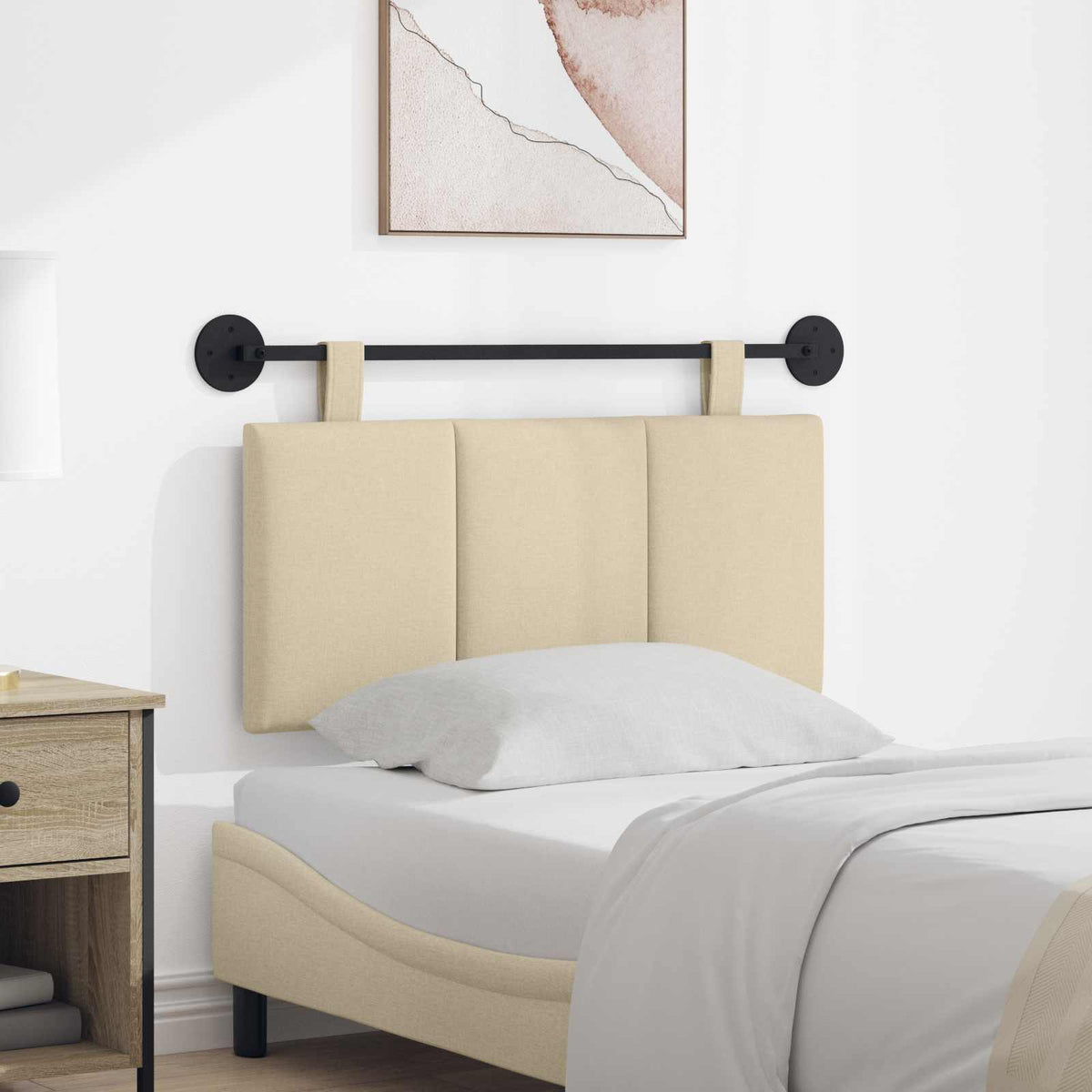 Hangend hoofdbord Crème Stof is nu te koop bij PeponiXL, paradijselijk wonen!