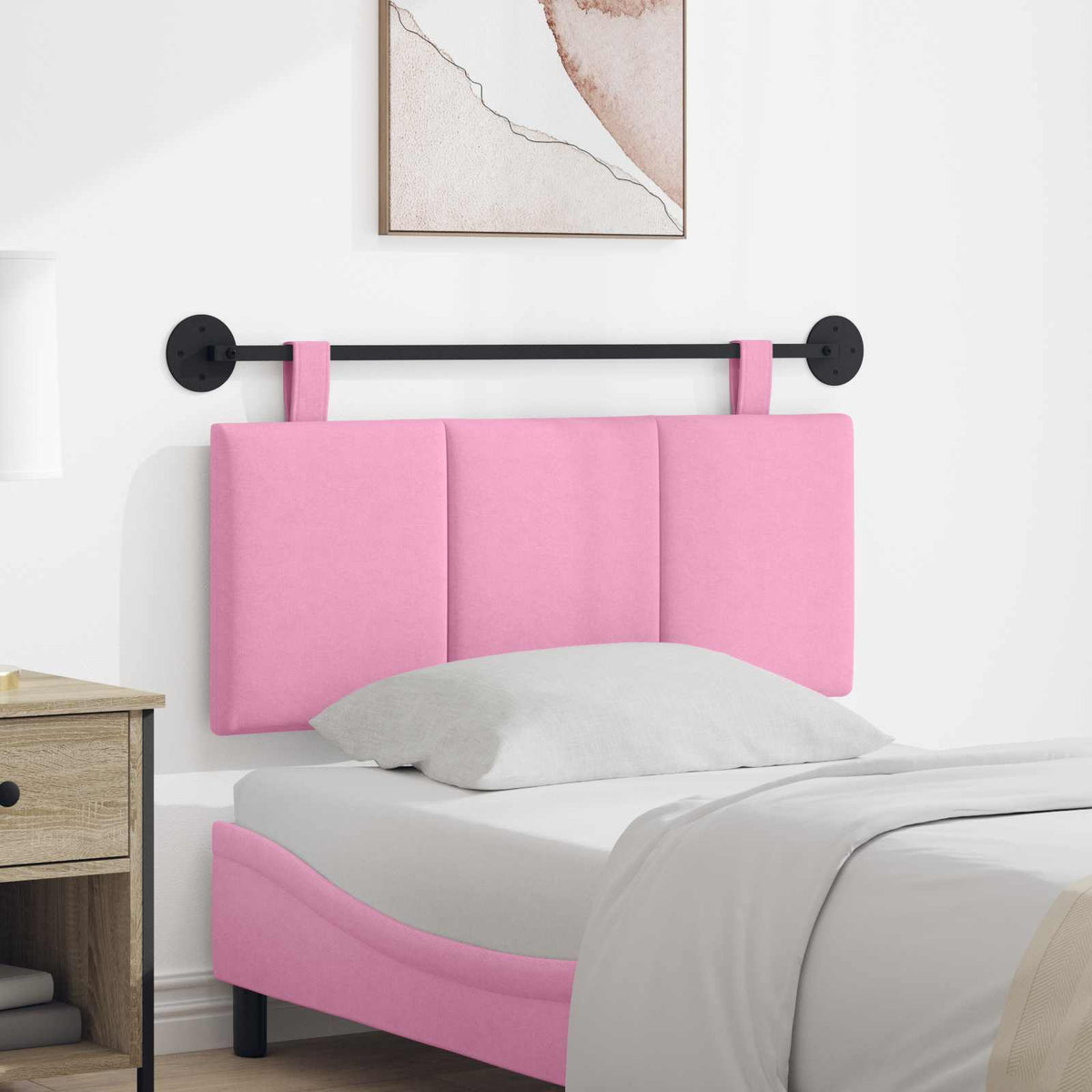Hangend hoofdbord Roze Stof is nu te koop bij PeponiXL, paradijselijk wonen!