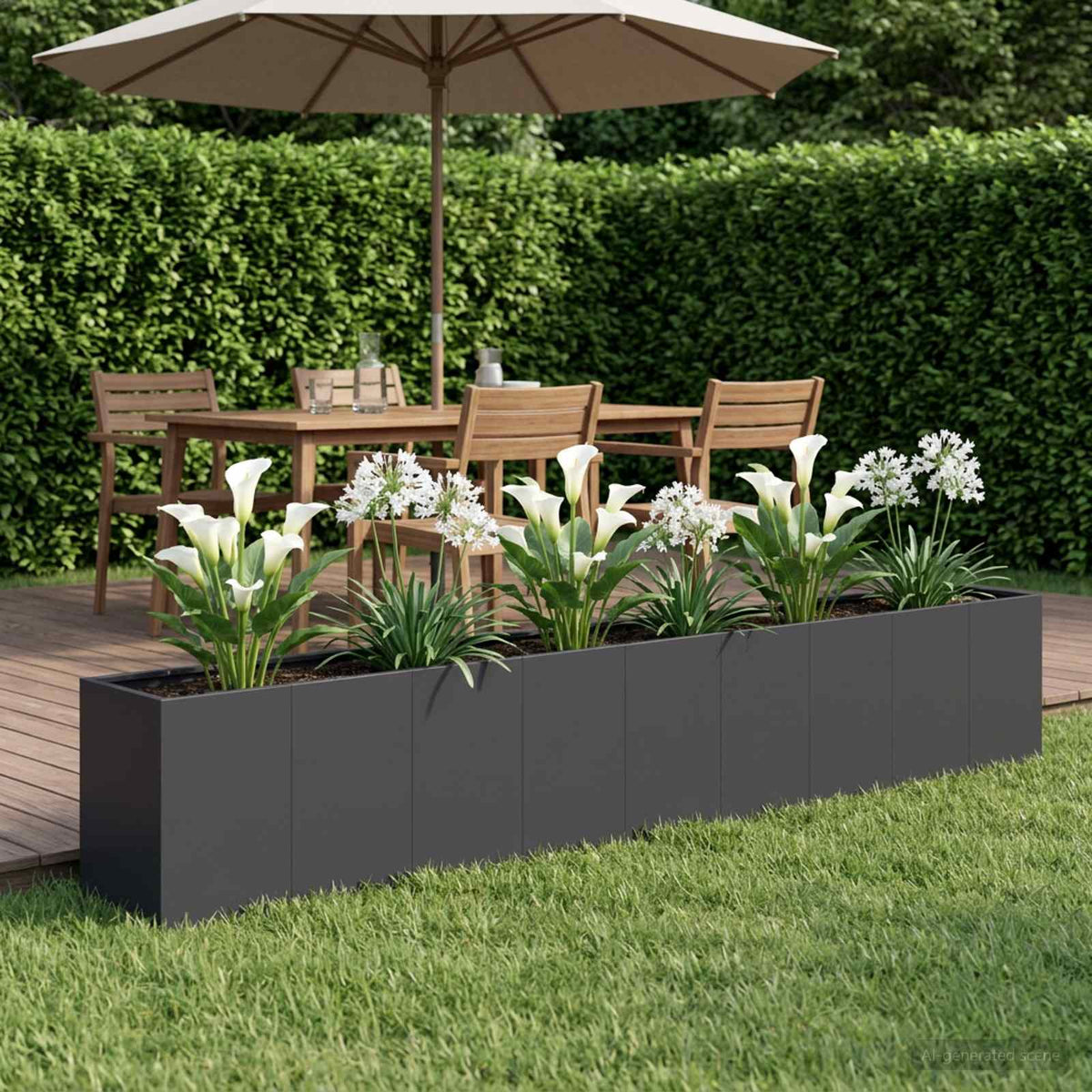 Plantenbak Zwart 360 x 40 x 60 cm Koudgewalst staal is nu te koop bij PeponiXL, paradijselijk wonen!