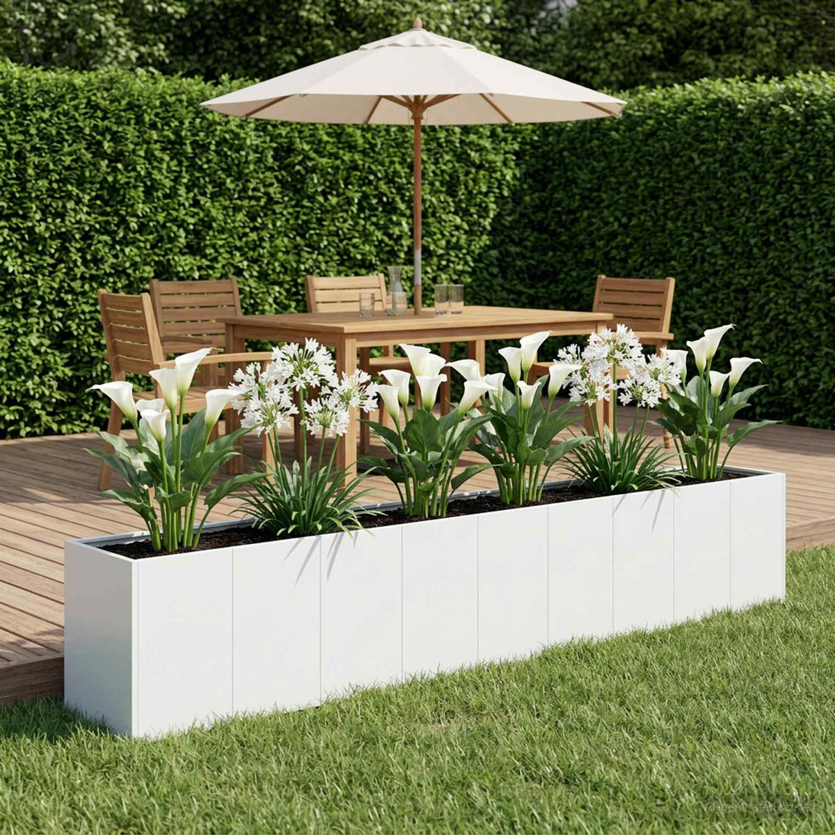 Plantenbak Wit 360 x 40 x 60 cm Koudgewalst staal is nu te koop bij PeponiXL, paradijselijk wonen!
