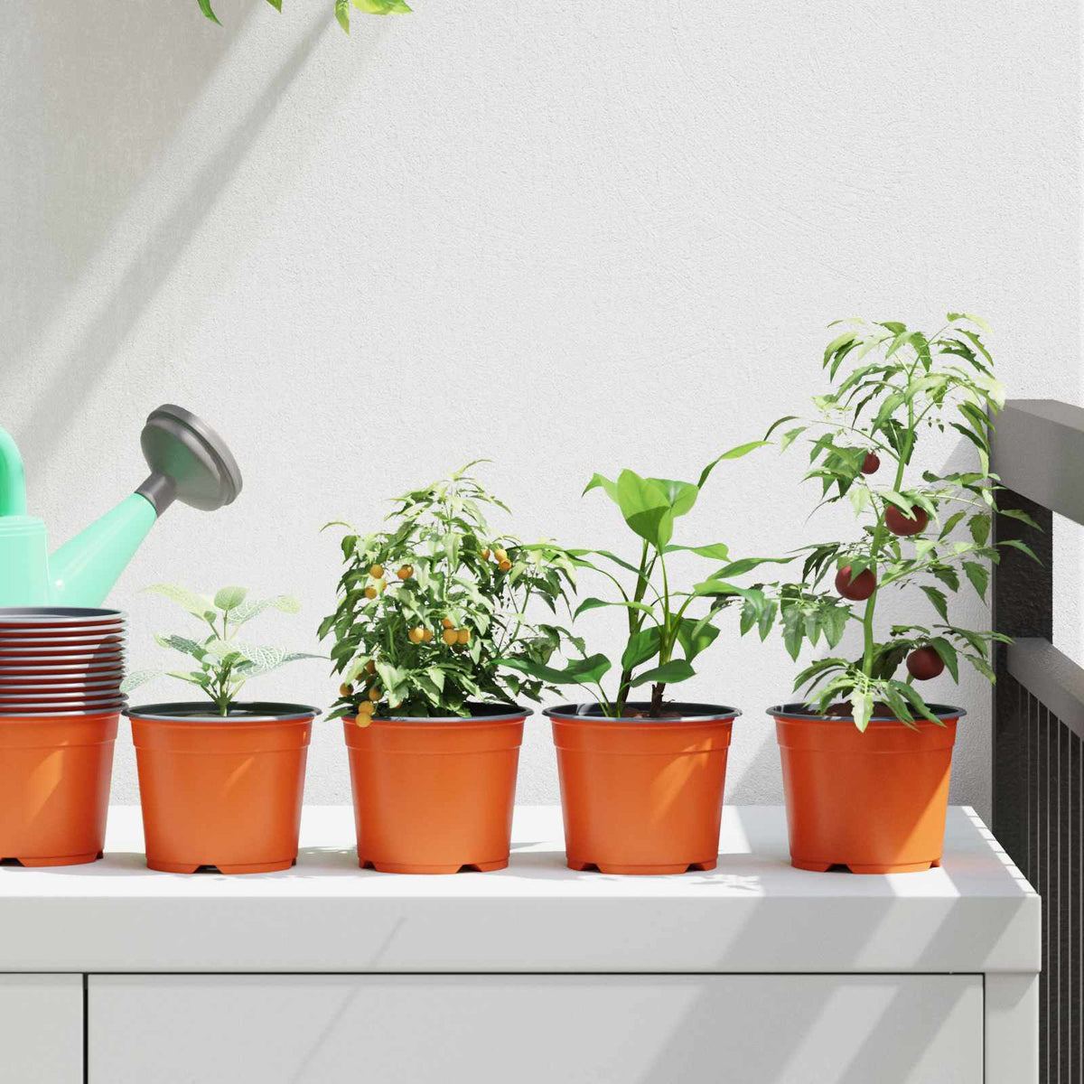 Ronde Bloempot 100 pcs Terracotta Ø 10 x 8 cm Kunststof is nu te koop bij PeponiXL, paradijselijk wonen!