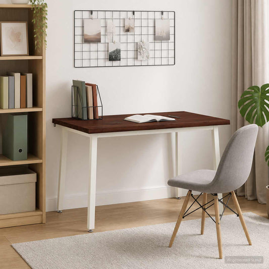 vidaXL 90 x 55 x 75 cm Massief Acaciahout Donkerbruin en Wit