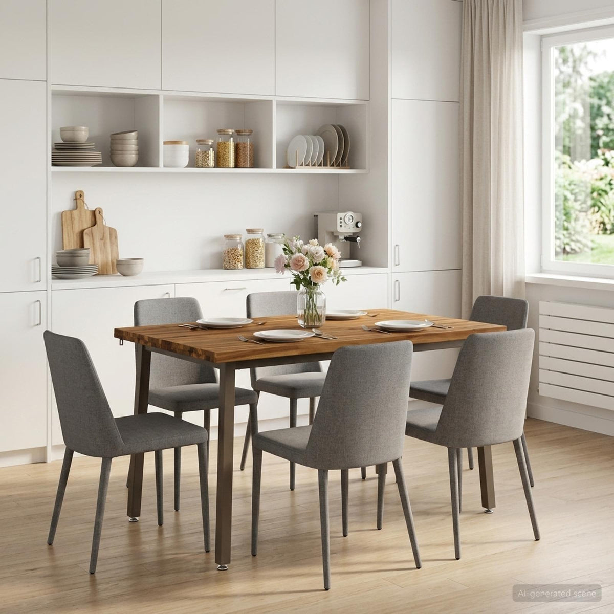 vidaXL 110 x 55 x 75 cm Massief Acaciahout Natuurlijk en Koffie