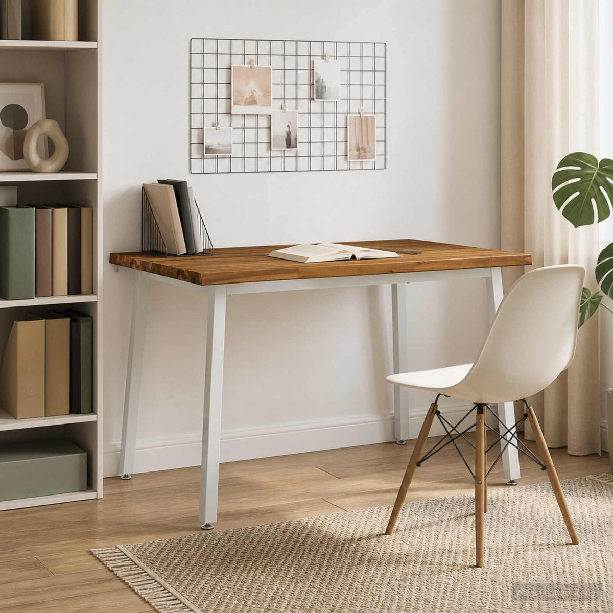 vidaXL 110 x 55 x 75 cm Massief Acaciahout Natuurlijk en Wit