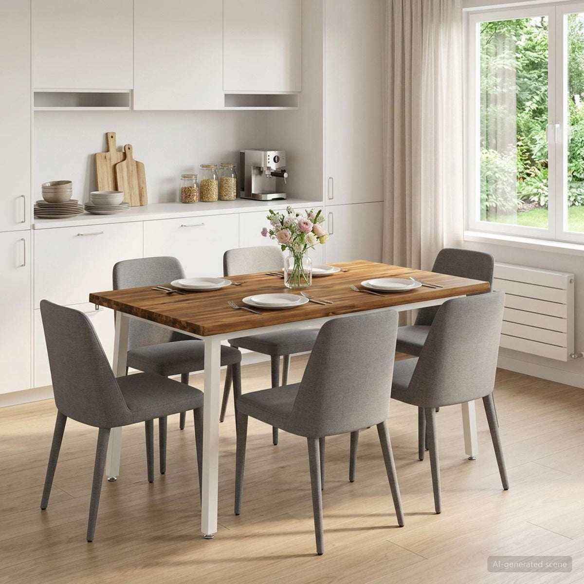 vidaXL Live Edge Eettafel 140 x 90 x 75 cm Massief Acaciahout Naturel