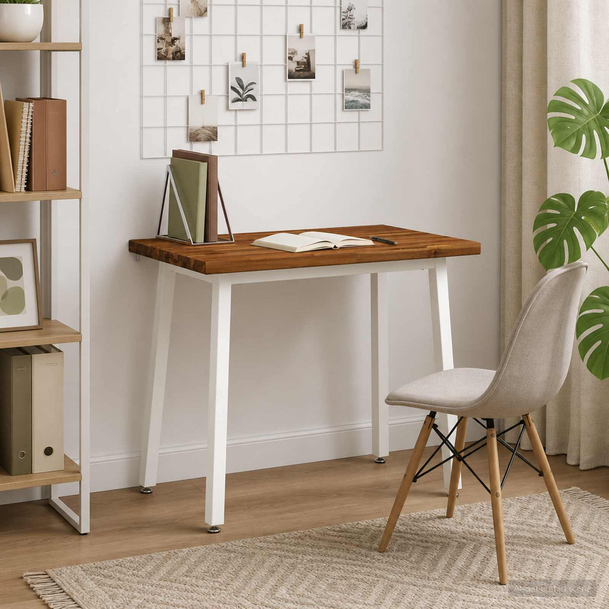 vidaXL 110 x 55 x 75 cm Massief Acaciahout Natuurlijk en Wit