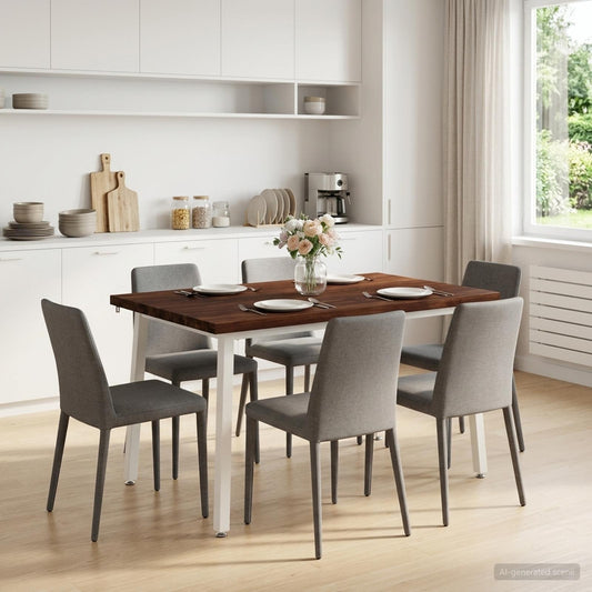 vidaXL 120 x 80 x 75 cm Massief Acaciahout Donkerbruin en Wit