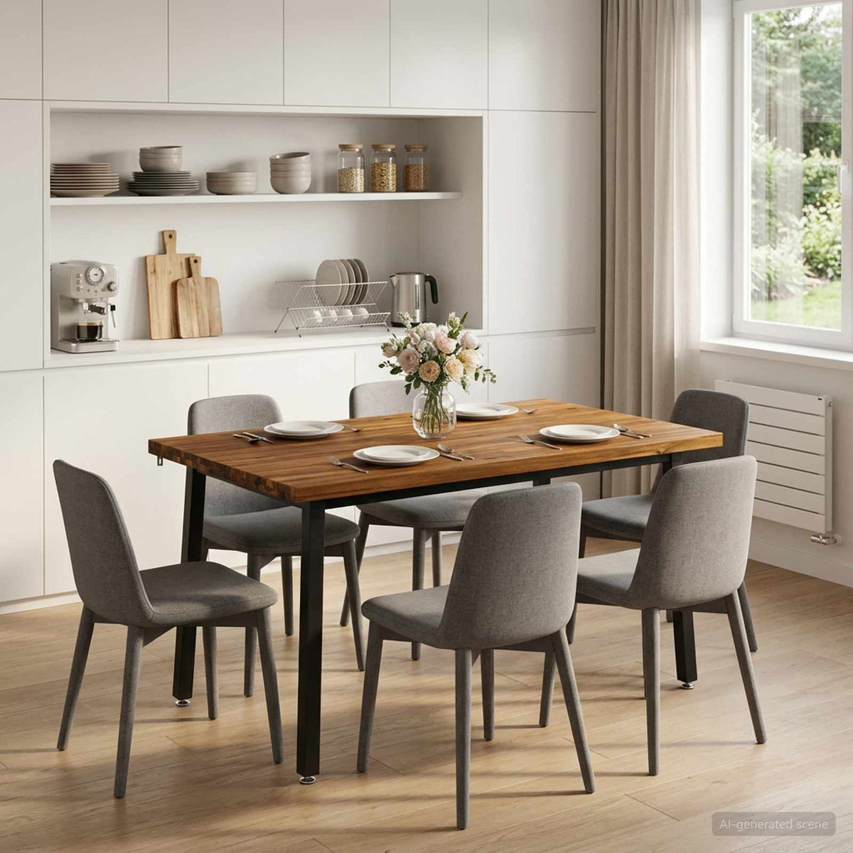 Vierkante Eettafel 120 x 90 x 75 cm Massief Acaciahout is nu te koop bij PeponiXL, paradijselijk wonen!