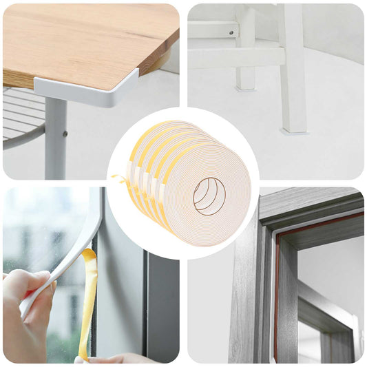 Zelfklevende schuimtape 5 pcs Wit 10mm x 10m CR Schuim is nu te koop bij PeponiXL, paradijselijk wonen!