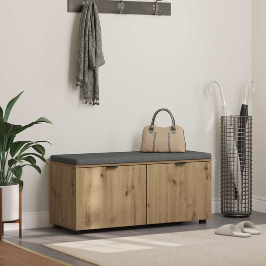 Schoenbank met kussen Artisanaal eiken 100 x 38 x 46 cm is nu te koop bij PeponiXL, paradijselijk wonen!