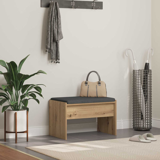 Schoenbank met kussen Artisanaal eiken 63 x 38 x 40 cm is nu te koop bij PeponiXL, paradijselijk wonen!