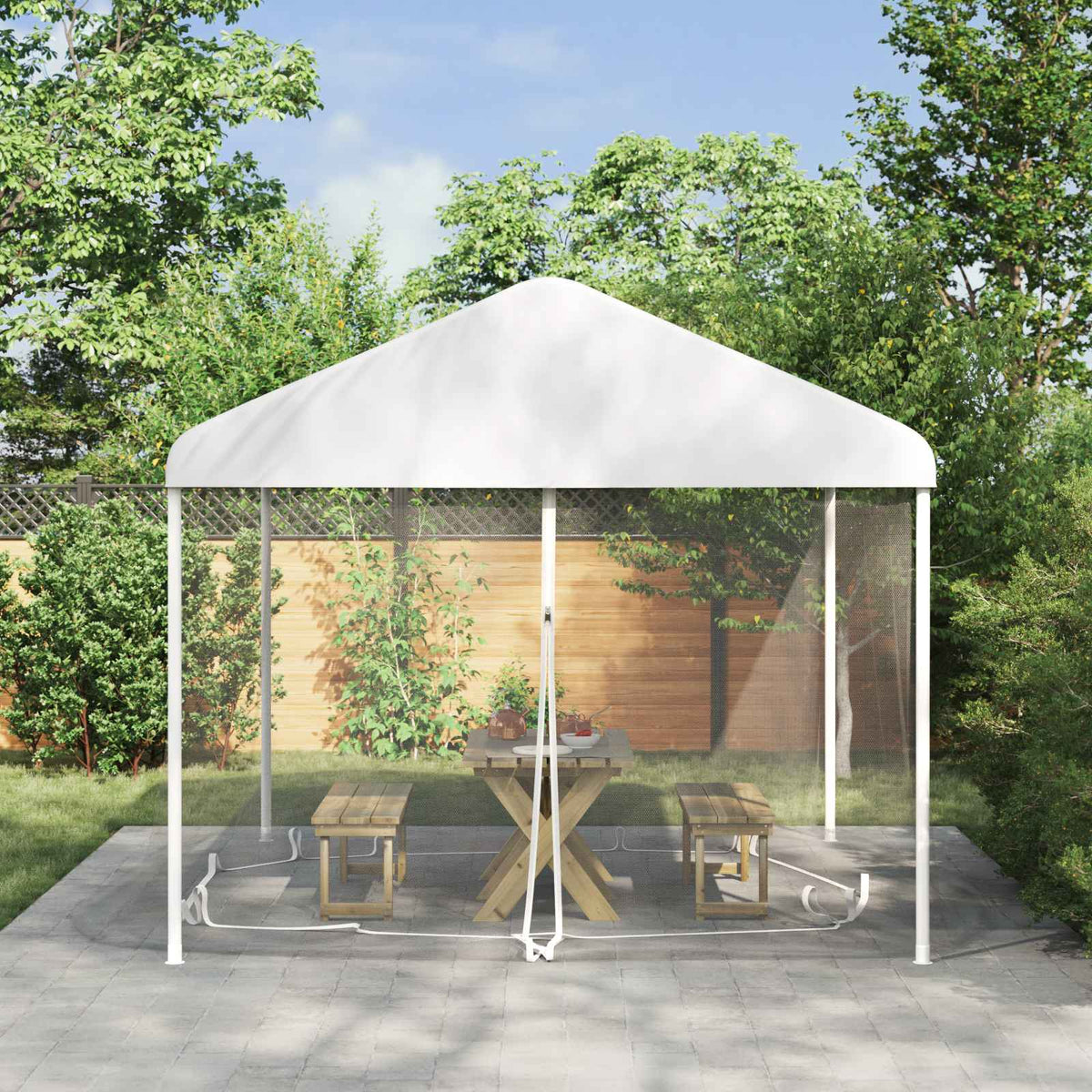 Muggennet voor het prieel 220 mesh Wit 4,5 x 3 x 2 m Polyester is nu te koop bij PeponiXL, paradijselijk wonen!