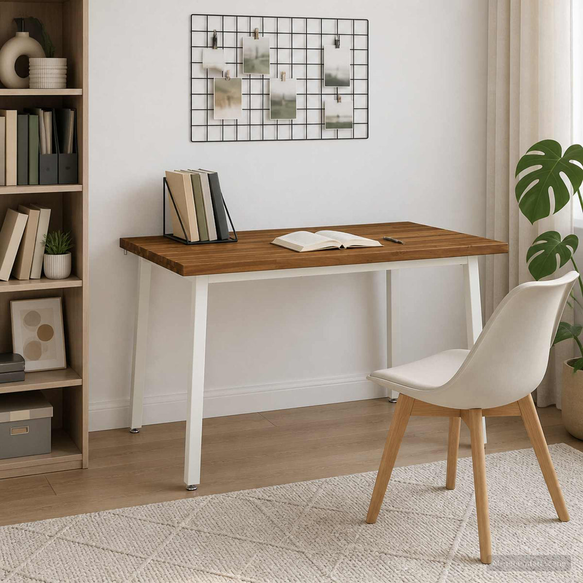 vidaXL 120 x 70 x 75 cm Massief Acaciahout Natuurlijk en Wit