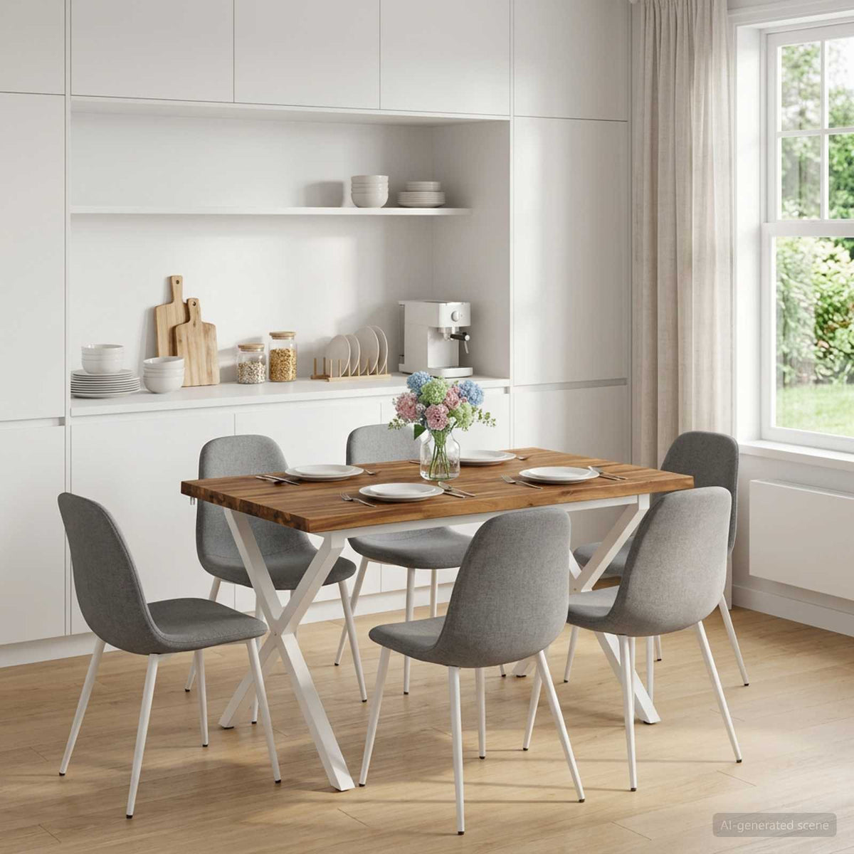 110 x 55 x 75 cm Massief Acaciahout Natuurlijk en Wit is nu te koop bij PeponiXL, paradijselijk wonen!