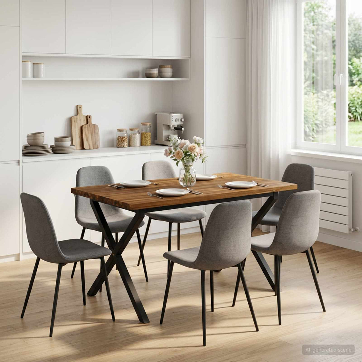 vidaXL Vierkante Eettafel 120 x 70 x 75 cm Massief Acaciahout
