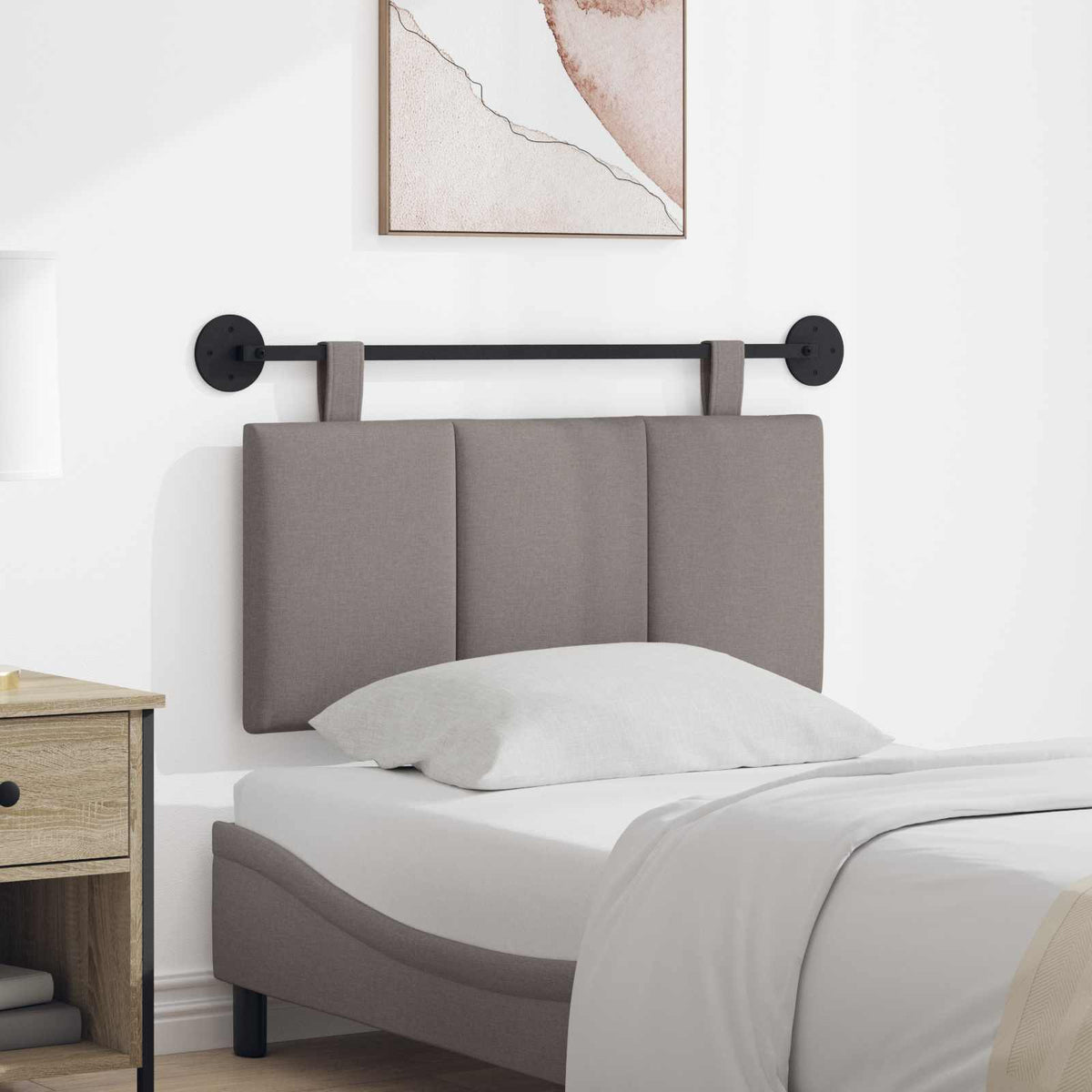 Hangend hoofdbord Taupe Stof is nu te koop bij PeponiXL, paradijselijk wonen!