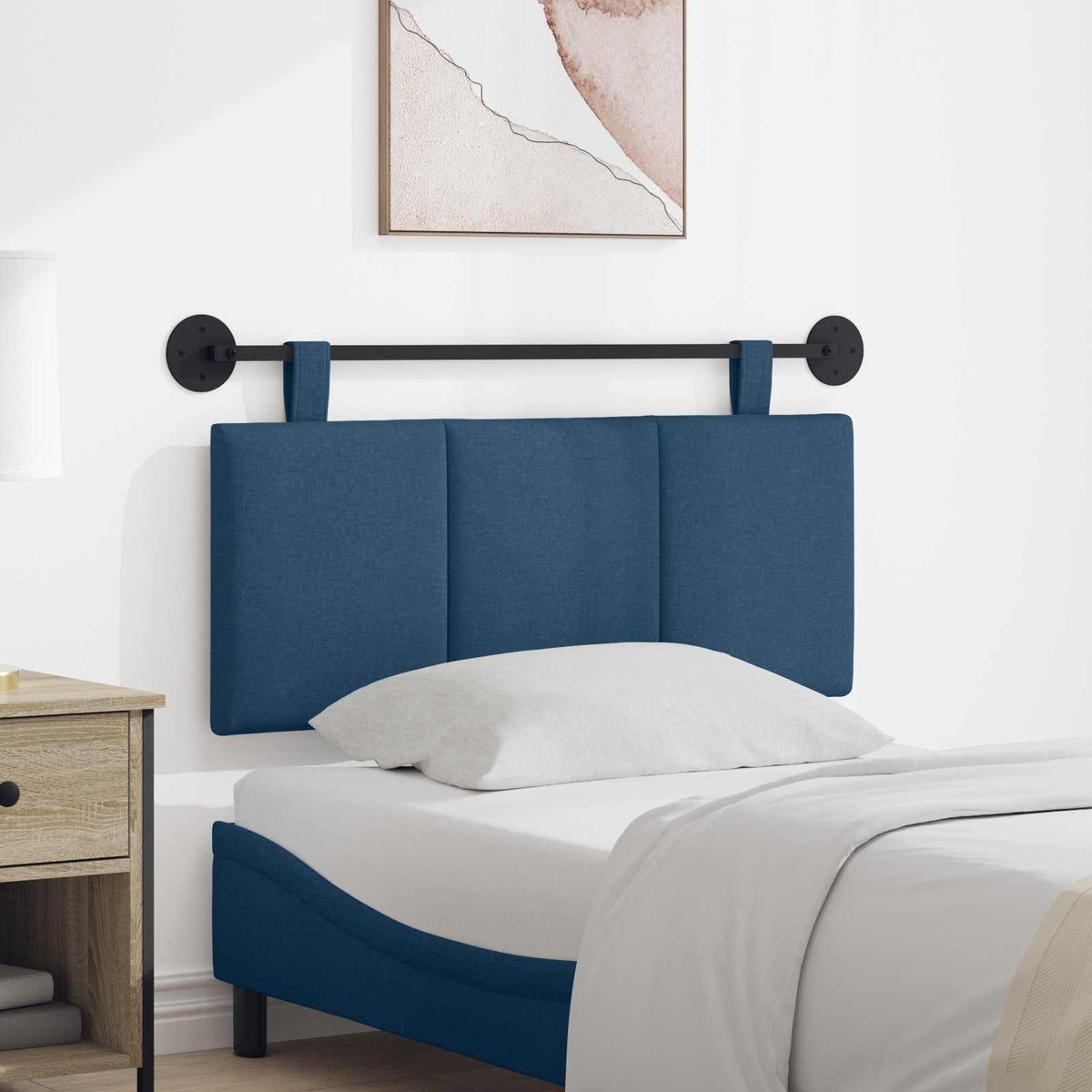 Hangend hoofdbord Blauw Stof is nu te koop bij PeponiXL, paradijselijk wonen!