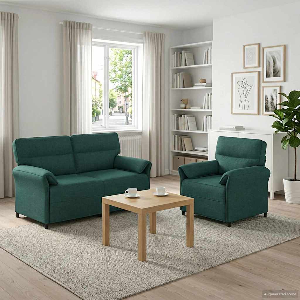 Bankstel 2 st Donkergroen Stof is nu te koop bij PeponiXL, paradijselijk wonen!