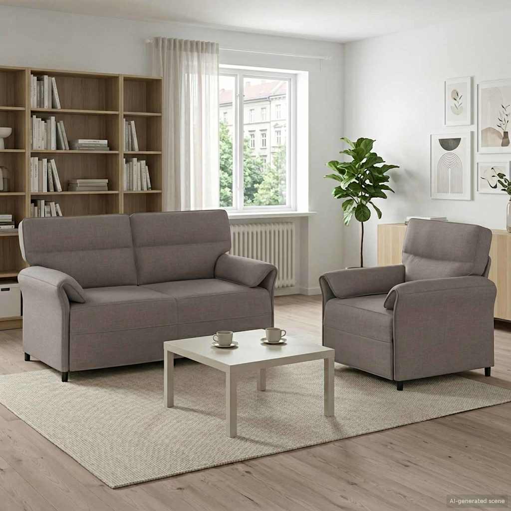 Bankstel 2 st Taupe Stof is nu te koop bij PeponiXL, paradijselijk wonen!