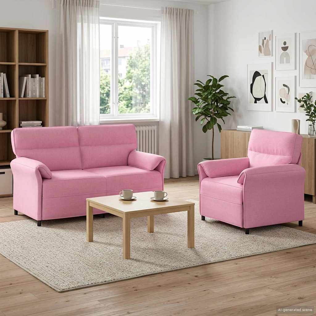 Bankstel 2 st Roze Stof is nu te koop bij PeponiXL, paradijselijk wonen!