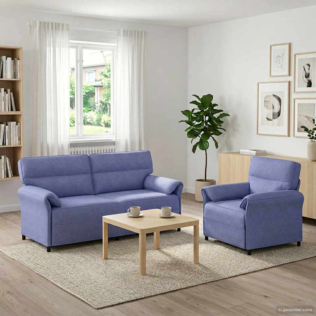Bankstel 2 st Jeans Blauw Stof is nu te koop bij PeponiXL, paradijselijk wonen!