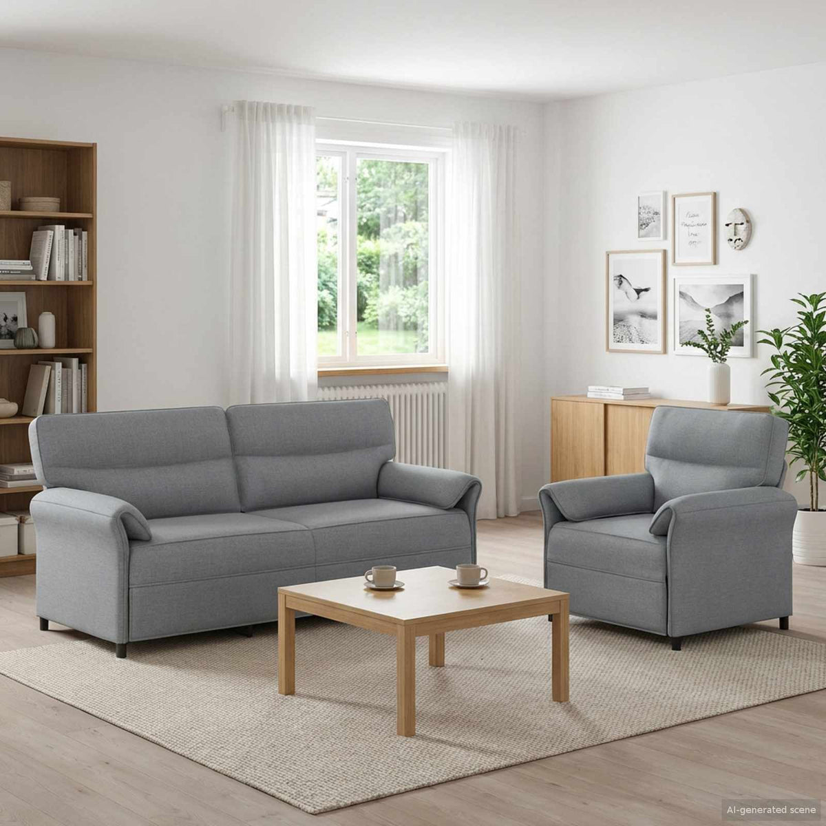 Bankstel 2 st Lichtgrijs Stof is nu te koop bij PeponiXL, paradijselijk wonen!