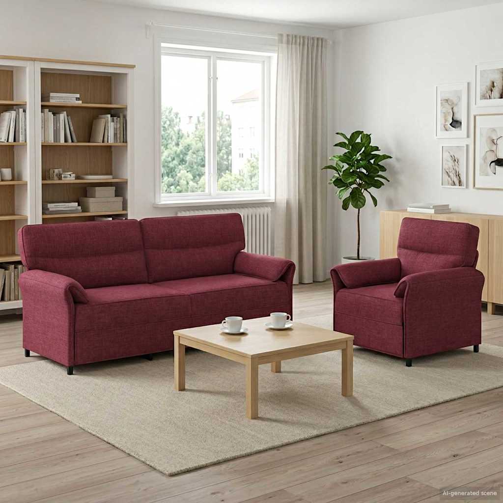 Bankstel 2 st Wijnrood Stof is nu te koop bij PeponiXL, paradijselijk wonen!