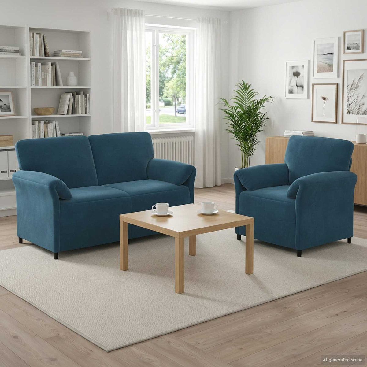 Bankstel 2 st Blauw Fluweel is nu te koop bij PeponiXL, paradijselijk wonen!