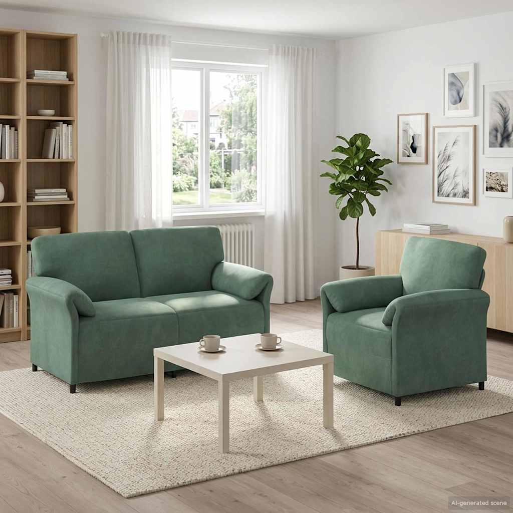 Bankstel 2 st Zeegroen Fluweel is nu te koop bij PeponiXL, paradijselijk wonen!