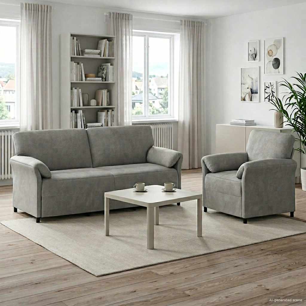 Bankstel 2 st Lichtgrijs Fluweel is nu te koop bij PeponiXL, paradijselijk wonen!