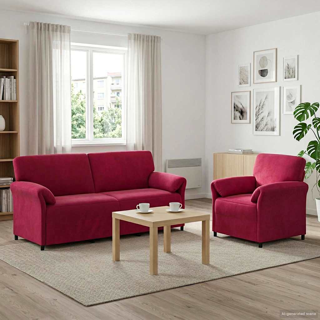 Bankstel 2 st Wijnrood Fluweel is nu te koop bij PeponiXL, paradijselijk wonen!
