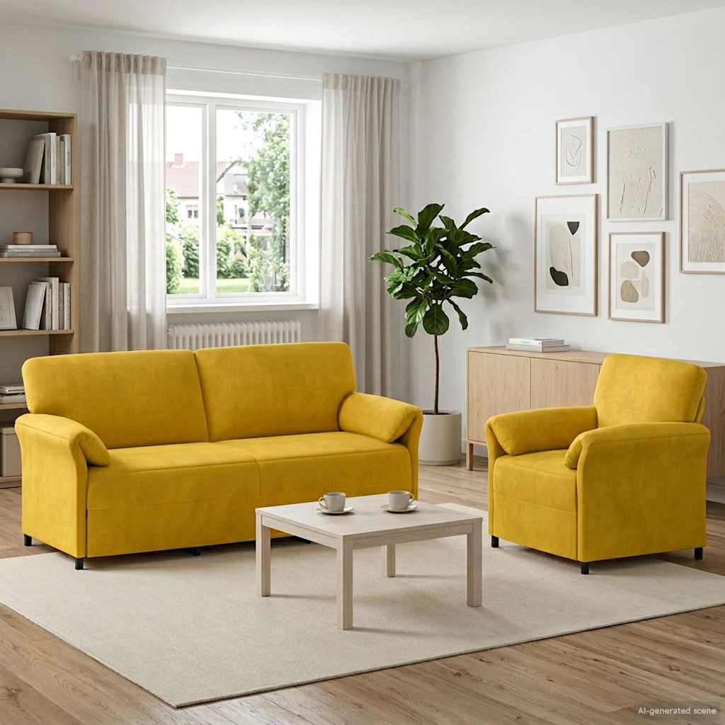 Bankstel 2 st Geel Fluweel is nu te koop bij PeponiXL, paradijselijk wonen!