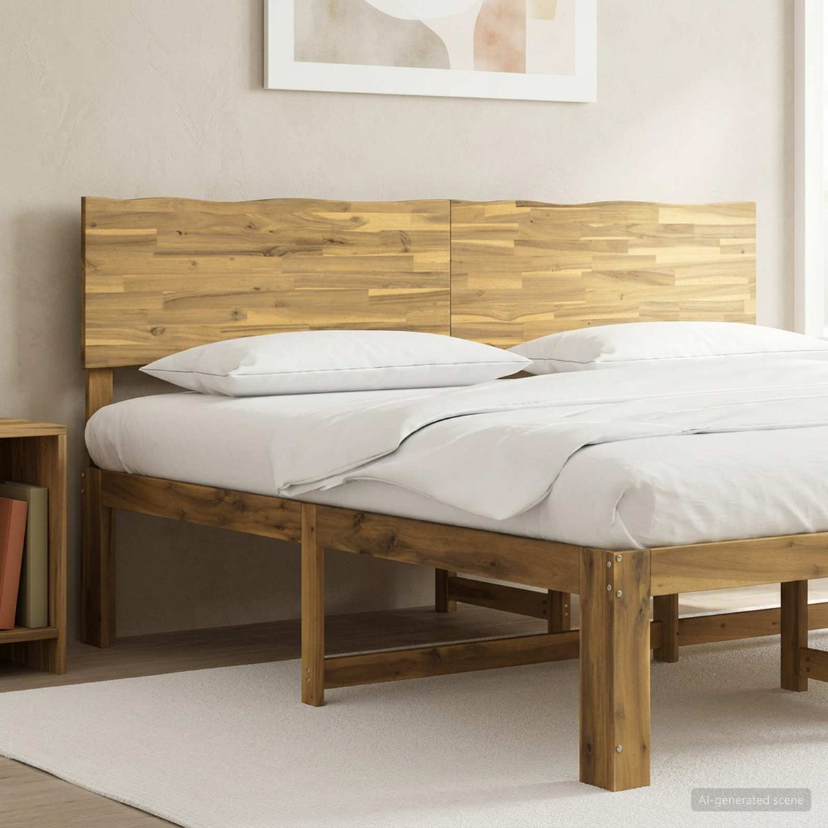 vidaXL Live Edge Hoofdbord ROSTOCK Wit 180 cm Massief Acaciahout