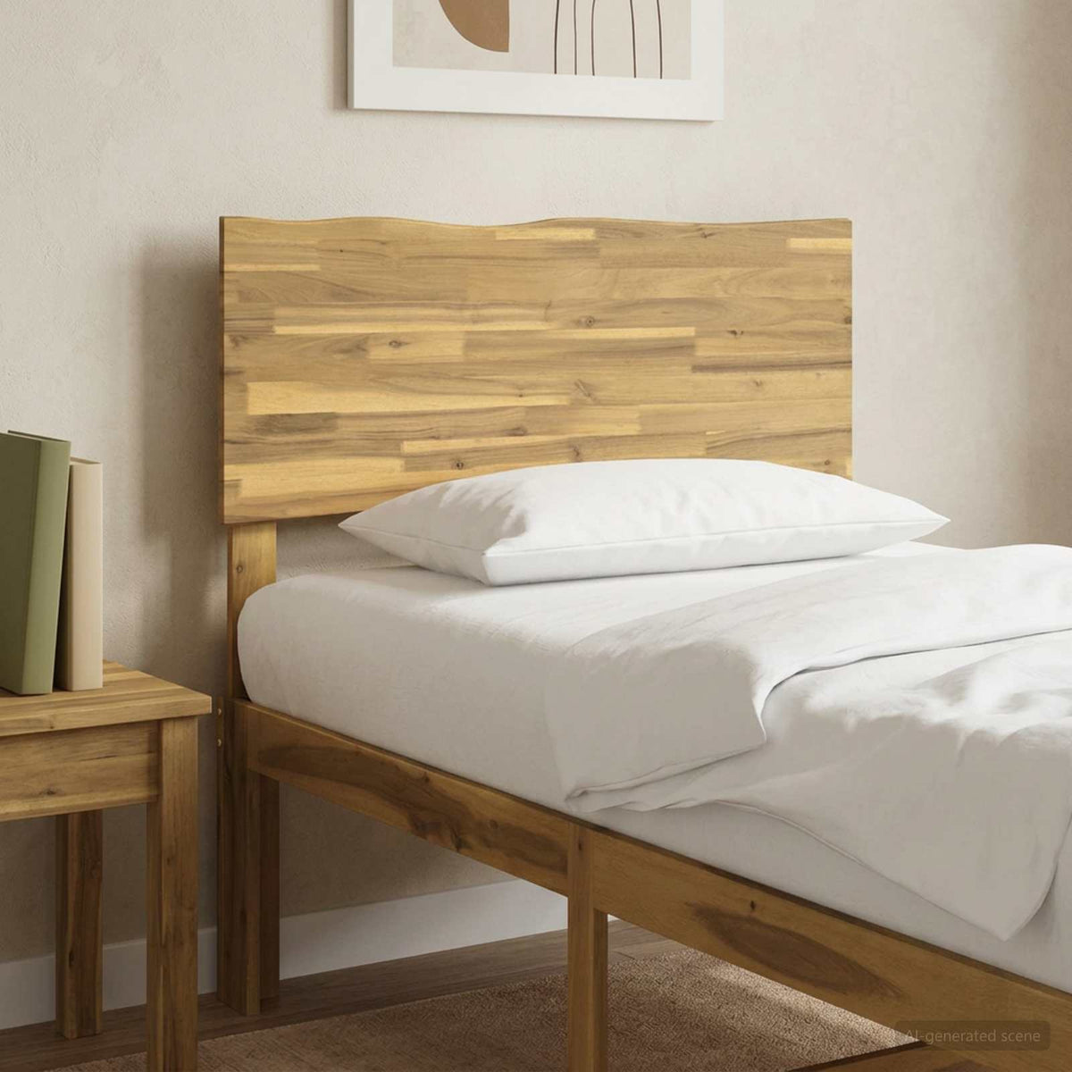 Live Edge Hoofdbord ROSTOCK Wit 90 cm Massief Acaciahout is nu te koop bij PeponiXL, paradijselijk wonen!