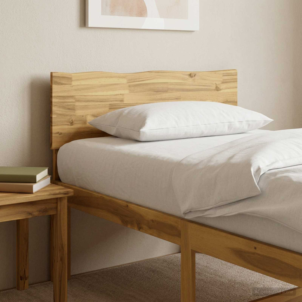 vidaXL Boomstamrand hoofdeinde ROSTOCK Wit 100 cm Massief Acaciahout
