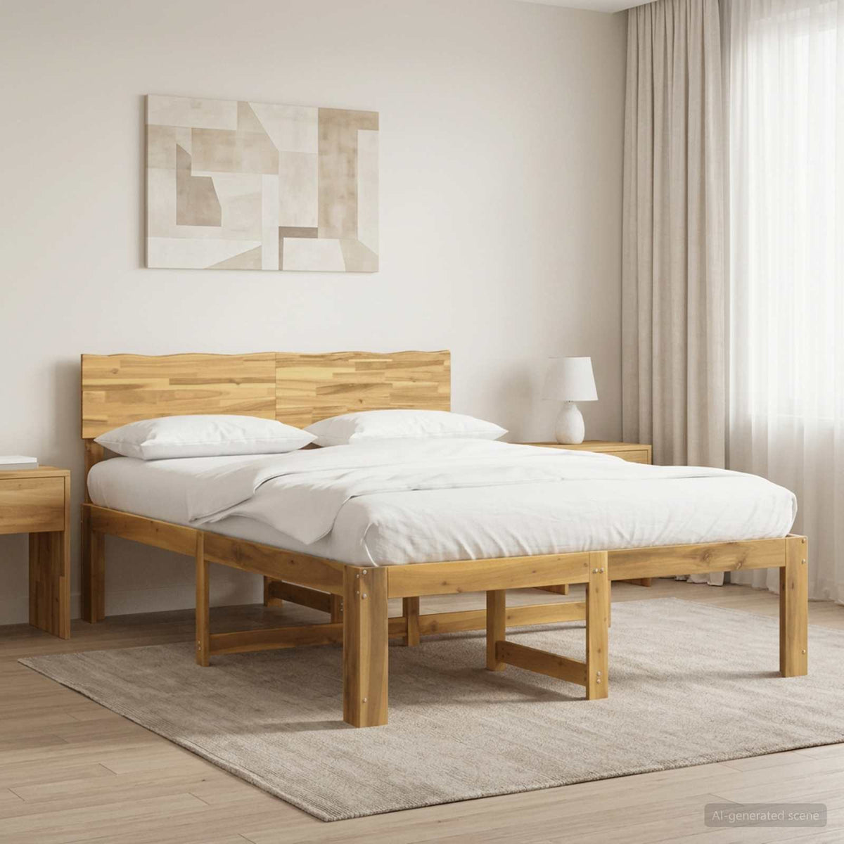 Tweepersoonsbed met hoofdeinde ROSTOCK Wit 135 x 190 cm is nu te koop bij PeponiXL, paradijselijk wonen!