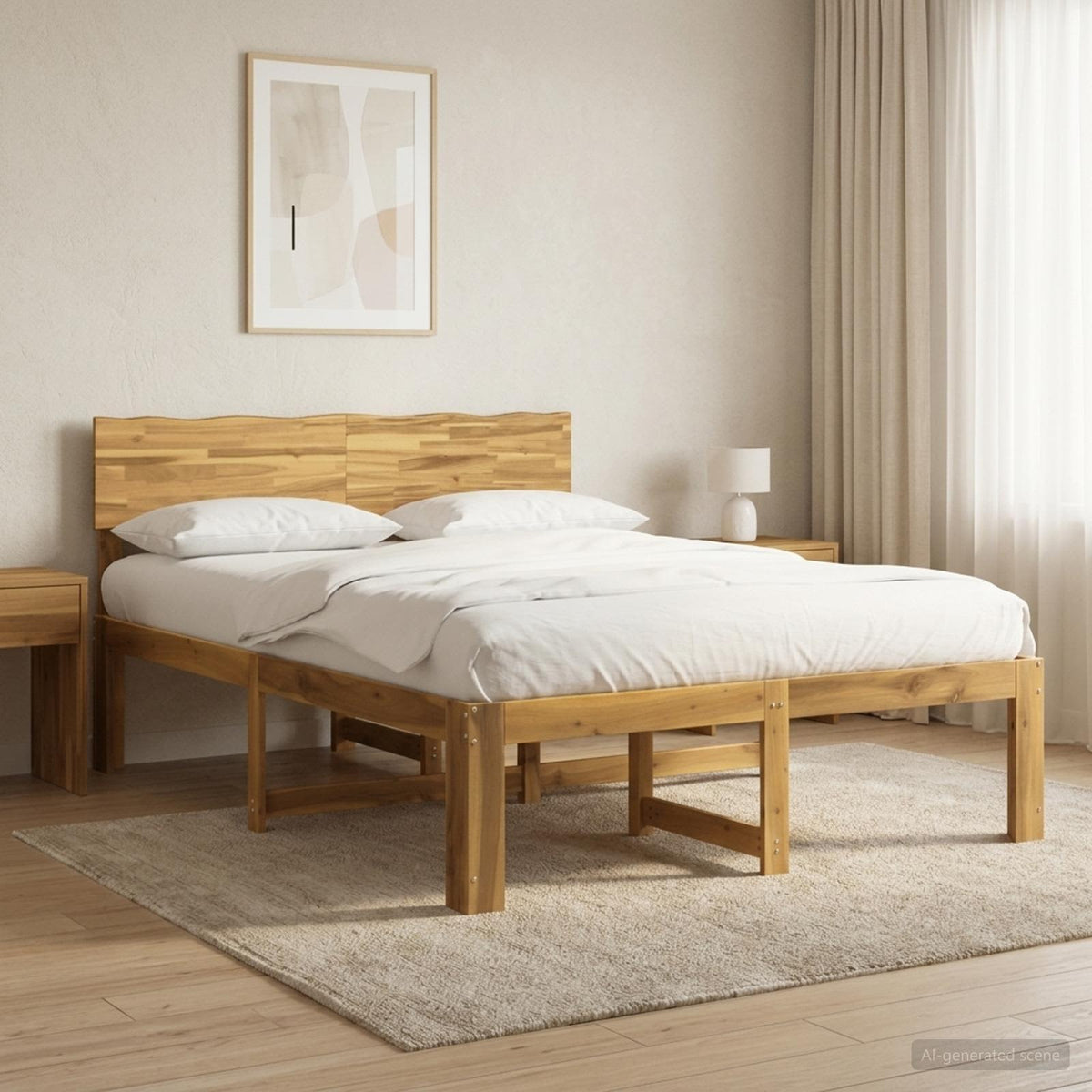 Tweepersoonsbed met hoofdeinde ROSTOCK Wit 140 x 190 cm is nu te koop bij PeponiXL, paradijselijk wonen!
