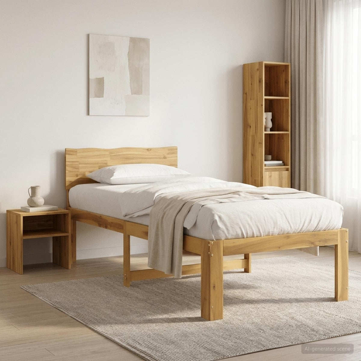 vidaXL Eenpersoonsbed met hoofdbord ROSTOCK Wit 90 x 200 cm