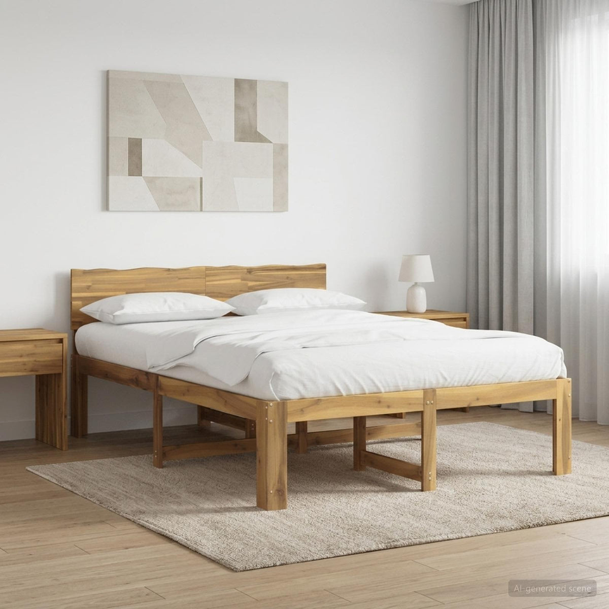 vidaXL Tweepersoonsbed met hoofdeinde ROSTOCK Wit 120 x 200 cm