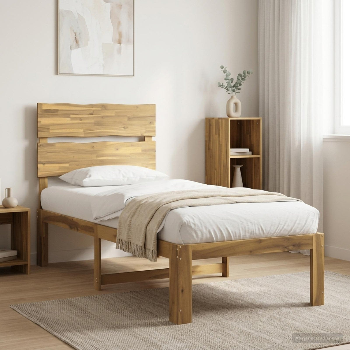 vidaXL Eenpersoonsbed met hoofdbord ROSTOCK Wit 90 x 190 cm