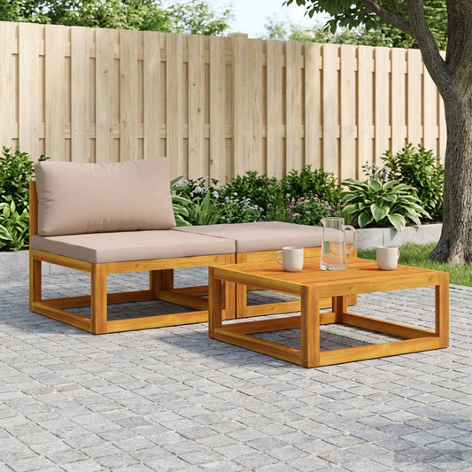 Hoekbank met kussens 100 % polyester Massief Acacia Naturel is nu te koop bij PeponiXL, paradijselijk wonen!