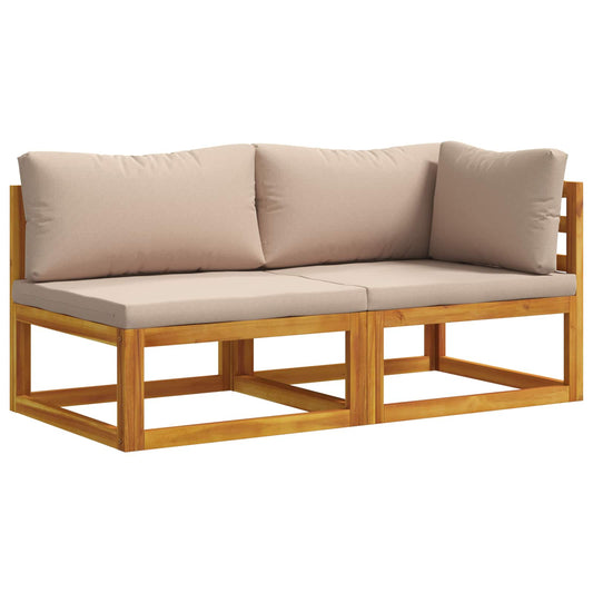 Hoekbank met kussens 100 % polyester Massief Acacia Naturel is nu te koop bij PeponiXL, paradijselijk wonen!