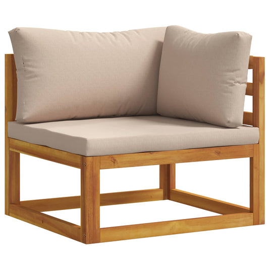 Hoekbank met kussens 100 % polyester Massief Acacia Naturel is nu te koop bij PeponiXL, paradijselijk wonen!