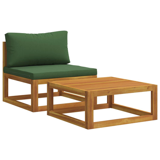 Hoekbank met kussens 100 % polyester Massief Acacia Naturel is nu te koop bij PeponiXL, paradijselijk wonen!