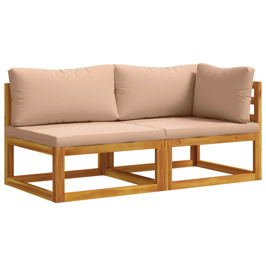 Hoekbank met kussens 100 % polyester Massief Acacia Naturel is nu te koop bij PeponiXL, paradijselijk wonen!