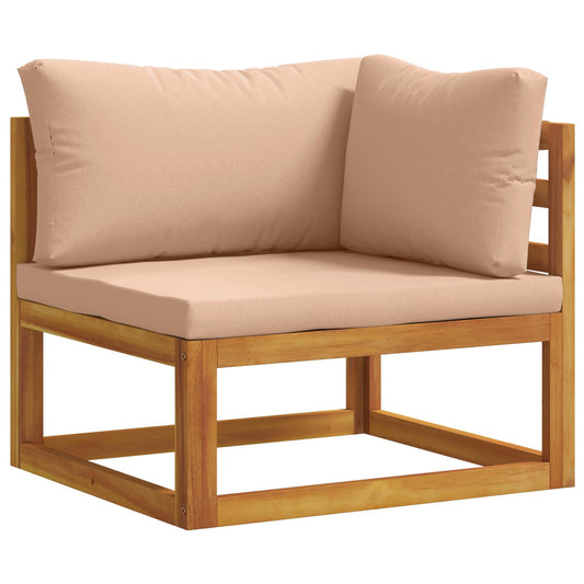 Hoekbank met kussens 100 % polyester Massief Acacia Naturel is nu te koop bij PeponiXL, paradijselijk wonen!