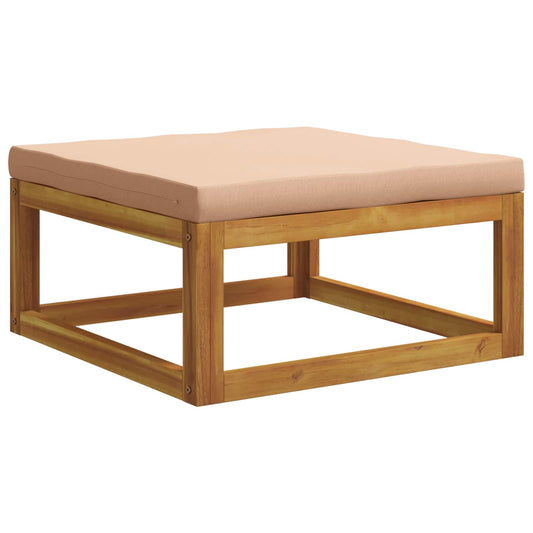vidaXL Modulaire voetenbank met kussens 100 % polyester Massief Acacia