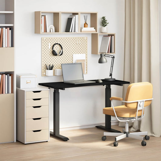 Bureau Zwart en Donkerbruin 120 x 60 cm Massief Eikenhout is nu te koop bij PeponiXL, paradijselijk wonen!