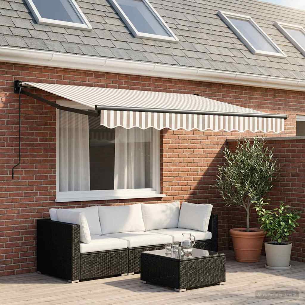 Uitschuifbare luifel Lichtgrijs en wit. 3 x 2,5 m is nu te koop bij PeponiXL, paradijselijk wonen!