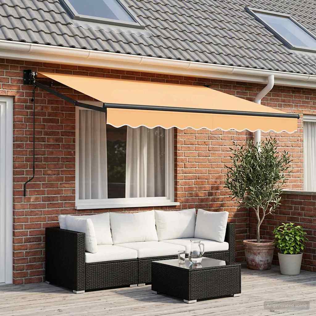Uitschuifbare luifel Zand 3,5 x 2,5 m Polyester en Metaal is nu te koop bij PeponiXL, paradijselijk wonen!